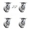 Service Caster 6 Inch V Groove Semi Steel Caster Set with Roller Bearings and Swivel Locks SCC SCC-35S620-VGR-BSL-4 - alternate 1